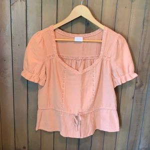 mauve babydoll blouse